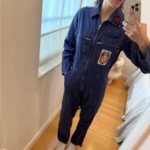 Vintage Blue Overall Jumpsuit